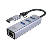 Adattatore di rete da USB-C a Gigabit con hub USB a 3 porte