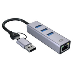 Adattatore di rete da USB-C a Gigabit con hub USB a 3 porte
