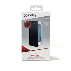AIRPELLE - Custodia a libro in vera pelle colore nero compatibile con Apple iPhone SE 2020/ iPhone 8/ iPhone 7