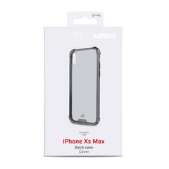 ARMOR - Cover rigida trasparenti nero con bordi corrazzati e angoli rinforzati compatibile con Apple iPhone Xs Max