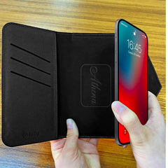 ATHENA - Pochette universale a portafoglio effetto safiano con chiusura magnetica compatibile con smartphone fino a 6.9" dimensione display