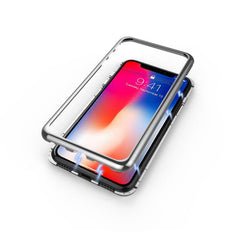 ATTRACTION - Cover magnetica con bordi in alluminio, protezione 360° compatibile con Apple iPhone Xs/ iPhone X