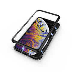 ATTRACTION - Cover magnetica con bordi in alluminio, protezione 360° compatibile con Apple iPhone Xs Max