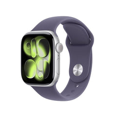 Apple Watch Series 11 GPS + Cellular, Cassa 42 mm in alluminio color argento con Cinturino Sport viola nebbia - M/L