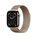 Apple Watch Series 11 GPS + Cellular, Cassa 42 mm in titanio color oro con Loop in maglia milanese color oro