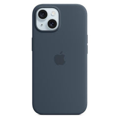Custodia MagSafe in silicone per iPhone 15 - Blu tempesta