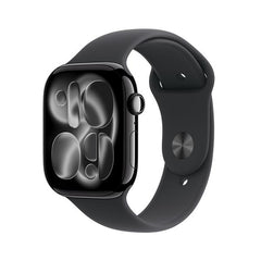 Apple Watch Series 11 GPS, Cassa 46 mm in alluminio Jet Black con Cinturino Sport nero - S/M