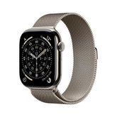 Apple Watch Series 11 GPS + Cellular, Cassa 46 mm in titanio naturale con Loop in maglia milanese naturale - S/M