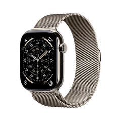 Apple Watch Series 11 GPS + Cellular, Cassa 46 mm in titanio naturale con Loop in maglia milanese naturale - S/M