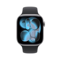 Apple Watch Series 11 GPS, Cassa 46 mm in alluminio grigio siderale con Cinturino Sport nero - S/M