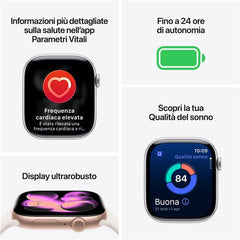 Apple Watch Series 11 GPS, Cassa 42 mm in alluminio color oro rosa con Cinturino Sport rosa fard - M/L