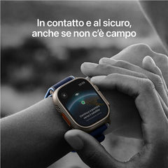 Apple Watch Ultra 3 GPS + Cellular, Cassa 49 mm in titanio naturale con Trail Loop blu/blu acceso - S/M