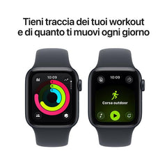 Apple Watch SE 3 GPS + Cellular, Cassa 40 mm in alluminio mezzanotte con Cinturino Sport mezzanotte - M/L