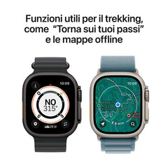 Apple Watch Ultra 3 GPS + Cellular, Cassa 49 mm in titanio naturale con Alpine Loop blu chiaro - Small