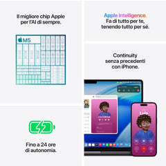 MacBook Pro 14": Chip Apple M5 con CPU 10-core e GPU 10-core, 16GB, 1TB SSD - Argento