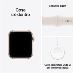 Apple Watch SE 3 GPS, Cassa 40 mm in alluminio galassia con Cinturino Sport galassia - M/L