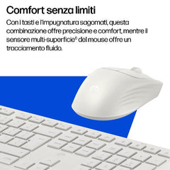 Kit Tastiera e Mouse wireless e Bluetooth dual-mode HP 495C Bianca
