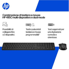 Kit Tastiera e Mouse wireless e Bluetooth dual-mode HP 495C