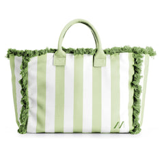MUITOMAS - Borsa da spiaggia bianco/ verde salvia