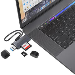 LETTORE DI SCHEDE 2-IN-1 USB 3.0 DUAL PLUG -- SD/SDHC/SDXC, Micro SD/T-Flash, UHS-I