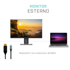 Cavo Adattatore da USB-C a Display Port 4K / 60 Hz 150cm