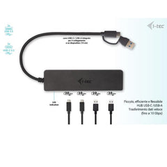 HUB Universale USB-C / USB-A a 4 Porte USB: 2x USB-C 3.2 Gen 2 (10Gbps) + 2 x USB-A 3.2 Gen 2 (10Gbps)