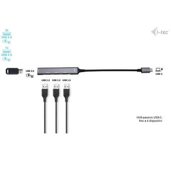 HUB USB-C a 4 porte USB A: 1x USB 3.2 + 3x USB 2.0