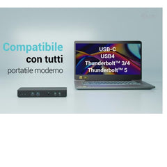 USB-C DOCK INTELLIGENT TRIPLO MONITOR 2x DP, 1x HDMI, PD 100W con alimentatore