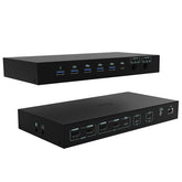 KVM Docking Station PRO per 3 HOST (PC, NB, Tablet, Console Gioco), 2 MONITOR, Alimentazione intelligente (1x92 W o 2x65 W)