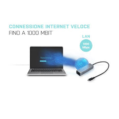 Adattatore USB-C (M) a RJ45 (F) Ethernet