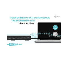Docking Station USB-C Triplo Monitor (3 Monitor: 2xDP / 1xHDMI) + 7 USB fino a 10Gbps + PD100W con Alimentatore