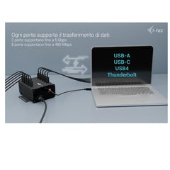 HUB Universale USB-C / USB-A a 10 porte USB-C + Ricarica 15W per porta - con Alimentatore