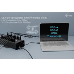 HUB Universale USB-C / USB-A a 20 porte USB-C con ricarica 15W per porta, velocità fino a 5Gbps- con alimentatore