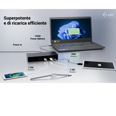 DOCK UNIVERSALE INTELLIGENT Doppio Monitor 2x DP, 2x HDMI, PD 100W con alimentatore