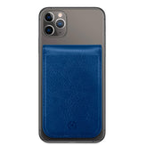 CARDD - Porta carte magnetico universale per il retro degli smartphone materiale pelle sintetica colore blu