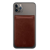 CARDD - Porta carte magnetico universale per il retro degli smartphone materiale pelle sintetica colore marrone