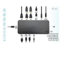 Docking Station Universale USB 3.0 / USB-C Triplo Monitor 4K ( Tre monitor: 2xDP, 3xHDMI), 5xUSB (fino a 10Gbps) + PD 100W con alimentatore