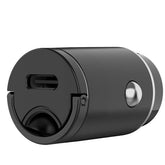 CCMINIUSBC - Caricabatteria da auto con porta USB-C, potenza massima 30 Watt, tecnologia Power Delivery, dotati di leva per facilitarne inserimento e rimozione, luce led
