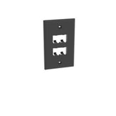 Placca per 4 prese colore nero