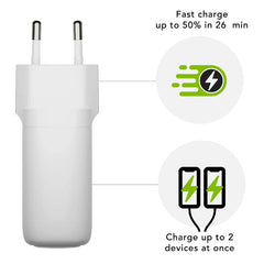 re-charge - EU Wall Charger - 2x USB-C 45 W - W