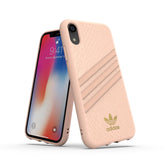 ADIDAS ORIGINALS - Cover SAMBA WOMEN in TPU+Policarbonato con bordi rialzati di colore rosa con strisce rosa compatibile con Apple iPhone Xs Max