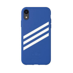 ADIDAS ORIGINALS - Cover SAMBA in TPU+Poliuretano con bordi rialzati di colore blu con strisce bianche compatibile con Apple iPhone Xs Max