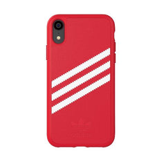 ADIDAS ORIGINALS - Cover SAMBA in TPU+Poliuretano con bordi rialzati di colore rosso con strisce bianche compatibile con Apple iPhone Xs Max