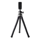 CLICKFLEXTRI - Treppiede flessibile universale compatibile con smartphone fino a 6.2" dimensione display, dotata di filetto 1/4", testa orientabile 360° e 90°, gambe snodabili