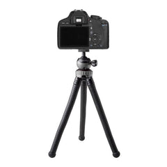 CLICKFLEXTRI - Treppiede flessibile universale compatibile con smartphone fino a 6.2" dimensione display, dotata di filetto 1/4", testa orientabile 360° e 90°, gambe snodabili