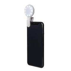 CLICKLIGHT - Luce flash aggiuntiva per smartphone, compatibilità universale, clip regolabile, 3 diverse tonalità di luce, ricarica tramite cavo Micro usb