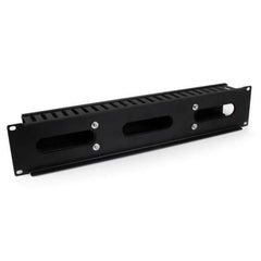 Pannello Gestione Cavi Orizzontale per armadi rack 2U con canalina passacavi a denti e coperchio - Pannello Passacavi a gabbia per armadio rack 19"