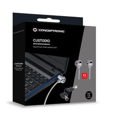 LUCCHETTO PER NOTEBOOK A DOPPIA TESTA CON CHIAVE, 1,5 m