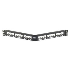 PANNELLO 1U ANGOLATO PER 24 RJ45S NERO