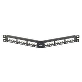 PANNELLO 1U ANGOLATO PER 24 RJ45S NERO